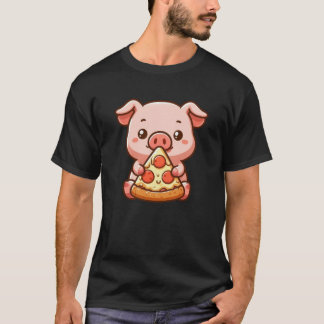 Lönsam tecknad för gris pizzabagare t shirt