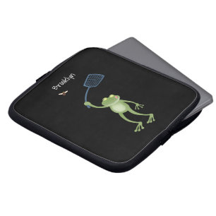 Lönsam tecknad för grönt-groda-svällning laptop fodral