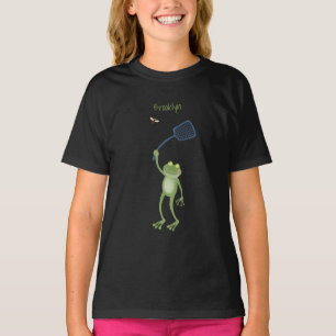 Lönsam tecknad för grönt-groda-svällning t shirt