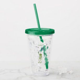 Lönsam tecknad för grönt-groda-svällning take away mugg