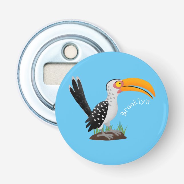 Lönsam tecknad för gult av hornbill safari flasköppnare (Framsidan)