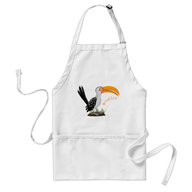 Lönsam tecknad för gult av hornbill safari förkläde (Framsidan)