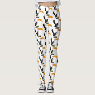 Lönsam tecknad för gult av hornbill safari leggings