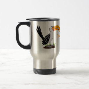 Lönsam tecknad för gult av hornbill safari resemugg