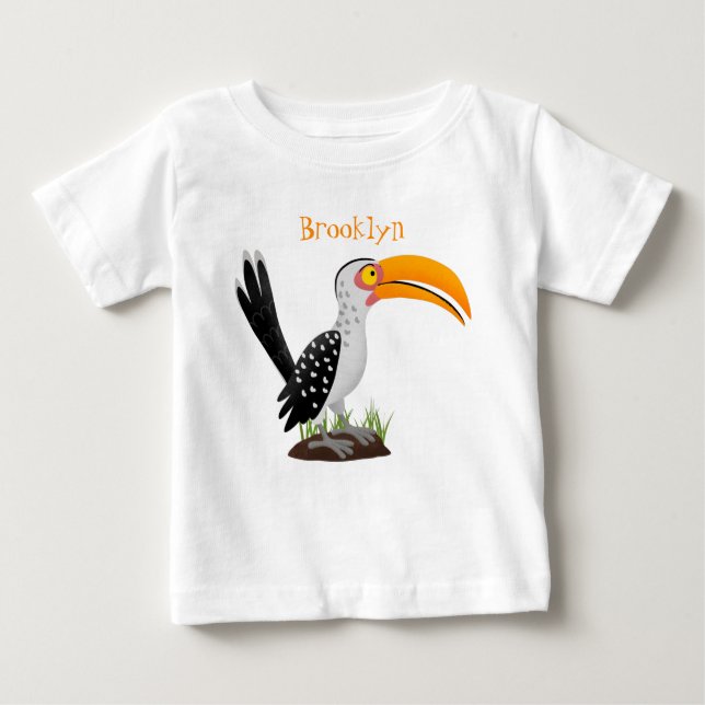 Lönsam tecknad för gult av hornbill safari t shirt (Framsida)