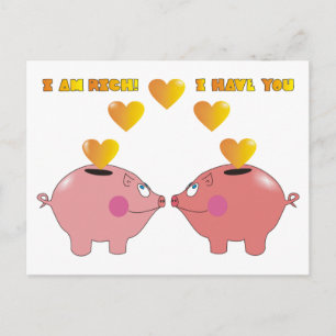 Lönsam Tecknad Grisar i Kärlek Valentine Postcard Helg Vykort