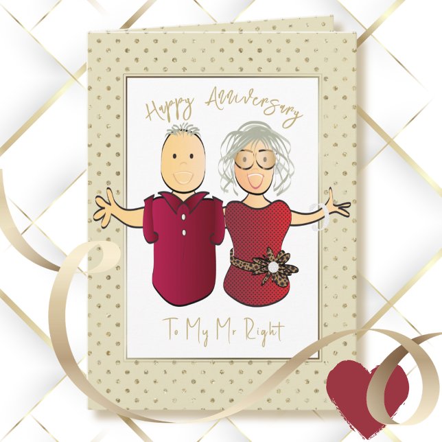 Lönsam Tecknad i Make 50:e Bröllop-årsdagen Kort (Skapare uppladdad)