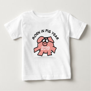 Lönsam Tecknad Illustration Rosa Gris 2019 Baby Te T Shirt