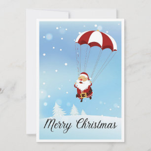 Lönsam Tecknad Jultomten Fallskärm God jul Julkort