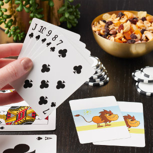 Lönsam Tecknad Lejon i Sol Safari Animal Casinokort
