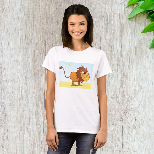 Lönsam Tecknad Lejon i Sol Safari Animal T Shirt (Skapare uppladdad)