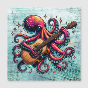 Lönsam Tecknad Octopus spelar Guitar