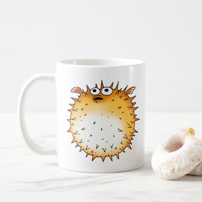 Lönsam Tecknad Puffer-fiskdesign Kaffemugg (Med munk)