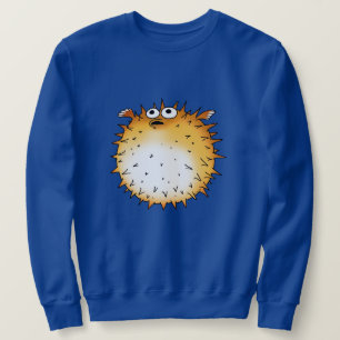 Lönsam Tecknad Puffer-fiskdesign Lång Ärmad Tröja