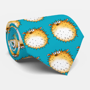 Lönsam Tecknad Puffer-fiskdesign Slips