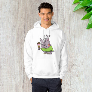 Lönsam Tecknad Rhino Eating Ice Cream Cute Animal Hoodie