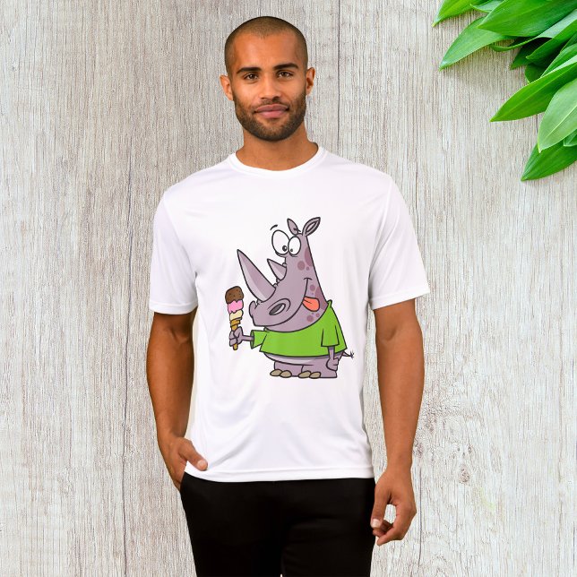 Lönsam Tecknad Rhino Eating Ice Cream Cute Animal T Shirt (Skapare uppladdad)