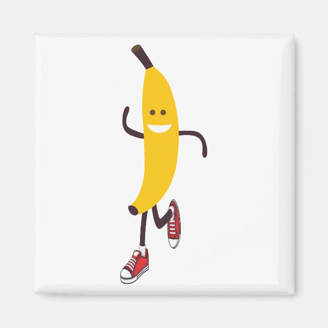 Lönsam Tecknad Running Banana Magnet (Framsidan)