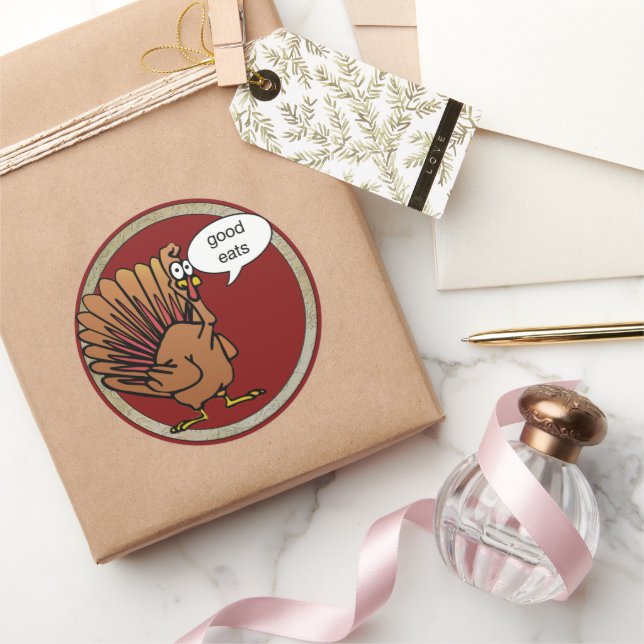 Lönsam Tecknad Thanksgiving Turkiet Runt Klistermärke (Gåvor)