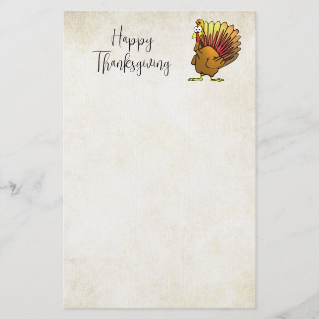 Lönsam Tecknad Thanksgiving Turkiet Stationery Brevpapper (Framsida)