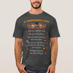 Lönsam Thanksgiving Dikt Turkiet Middag T Shirt