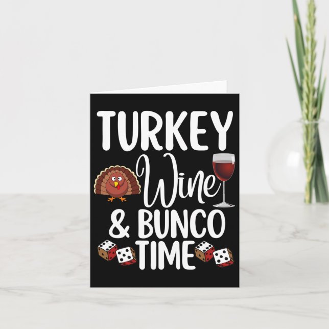 Lönsam Thanksgiving faller Humor Turkiet Vin och B Kort (Framsida)