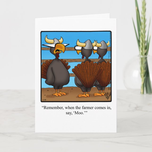 Lönsam Thanksgiving Humor Helgdag Card Helgkort (Framsida)