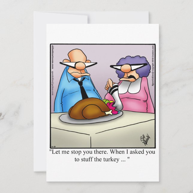 Lönsam Thanksgiving Humor Helgdag Card Julkort (Framsida)