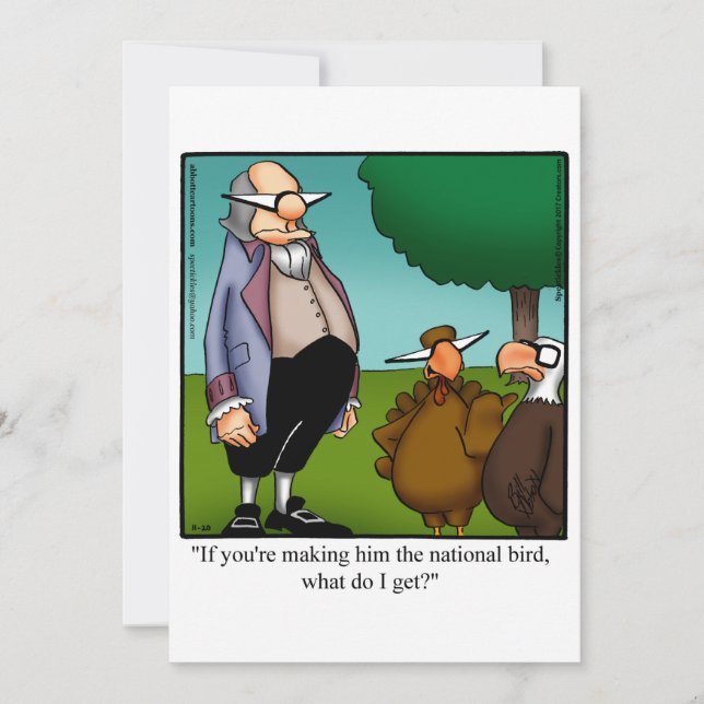Lönsam Thanksgiving Humor Helgdag Card Julkort (Framsida)