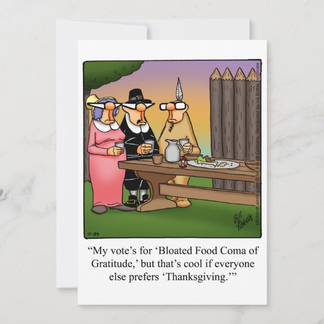 Lönsam Thanksgiving Humor Helgdag Card Julkort (Framsida)