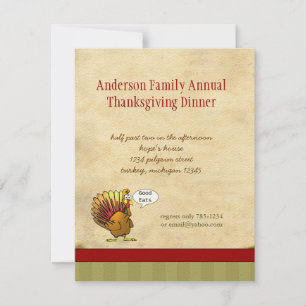 Lönsam Thanksgiving Inbjudan till middagen