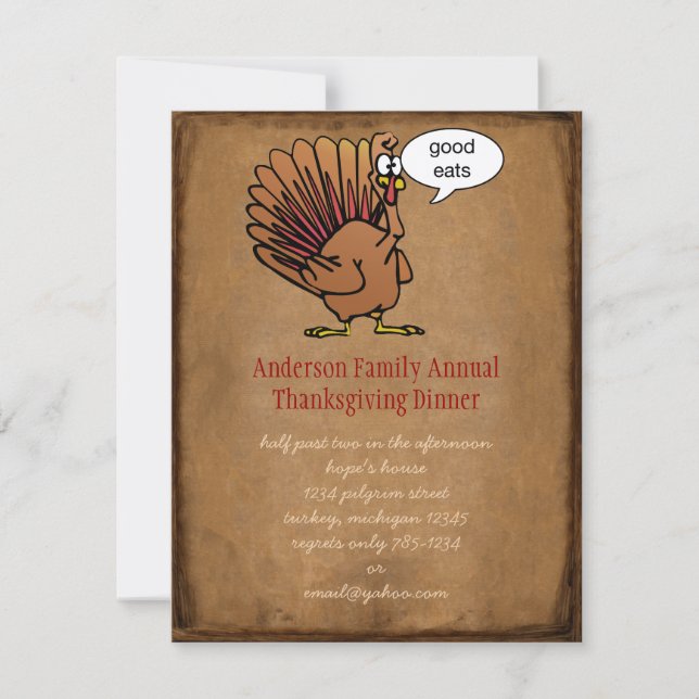 Lönsam Thanksgiving Inbjudan till middagen (Framsida)