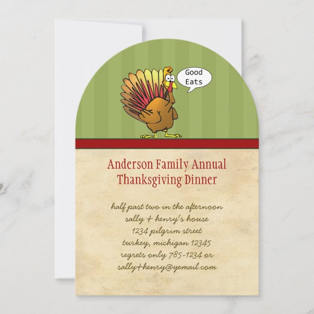 Lönsam Thanksgiving Inbjudan till middagen (Framsida)