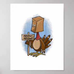 Lönsam Thanksgiving Shirts Turkey Shirt Fake Cat M Poster