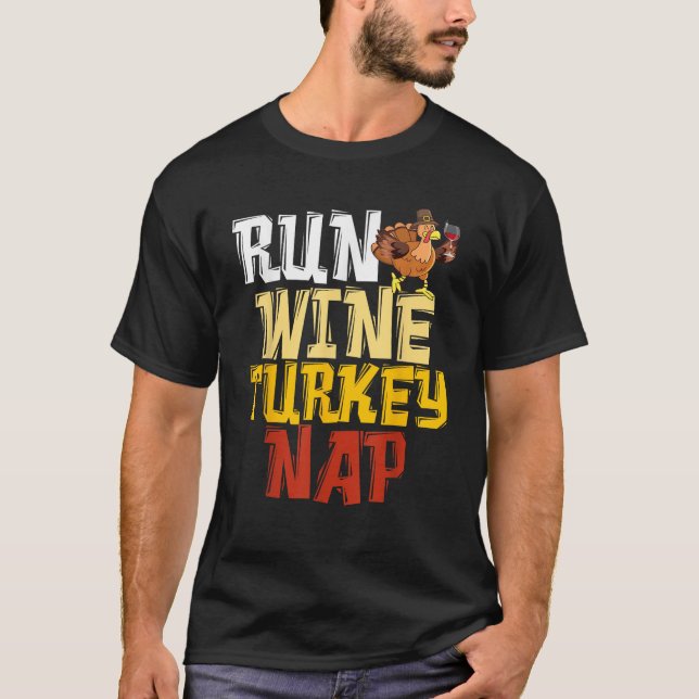 Lönsam Thanksgiving Springer Springa Vin Turkiet N T Shirt (Framsida)
