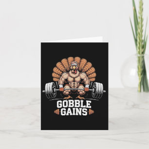 Lönsam Thanksgiving Turkiet Gobble Gains Gym Worko Kort