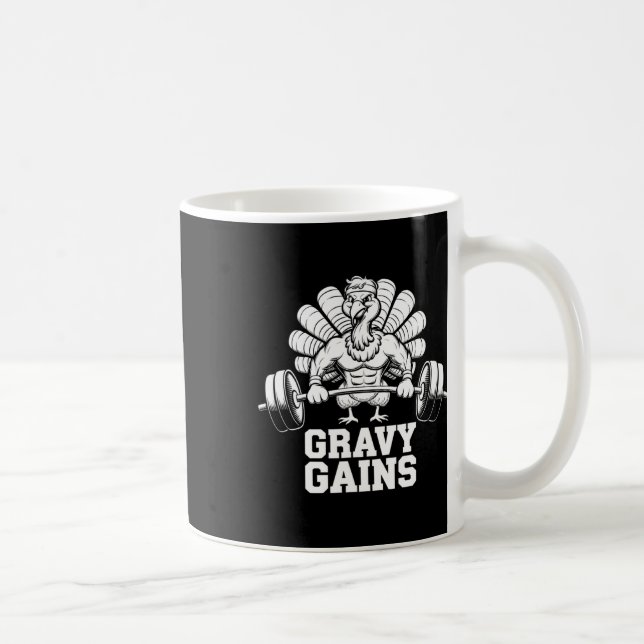 Lönsam Thanksgiving Turkiet Gravy Gains Motivation Kaffemugg (Höger)