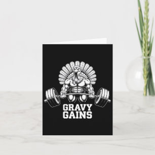 Lönsam Thanksgiving Turkiet Gravy Gains Motivation Kort