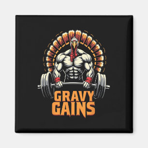 Lönsam Thanksgiving Turkiet Gravy Gains Motivation Magnet