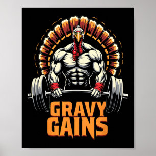 Lönsam Thanksgiving Turkiet Gravy Gains Motivation Poster