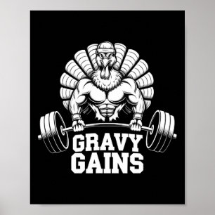 Lönsam Thanksgiving Turkiet Gravy Gains Motivation Poster