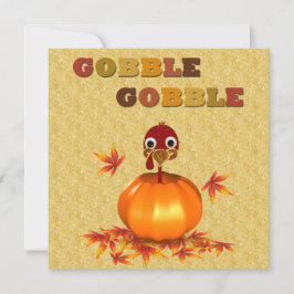 Lönsam Thanksgiving Turkiet i Pumpkin - inbjudan