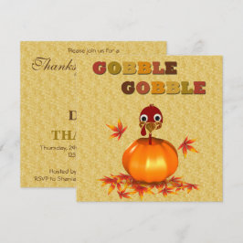 Lönsam Thanksgiving Turkiet i Pumpkin - inbjudan