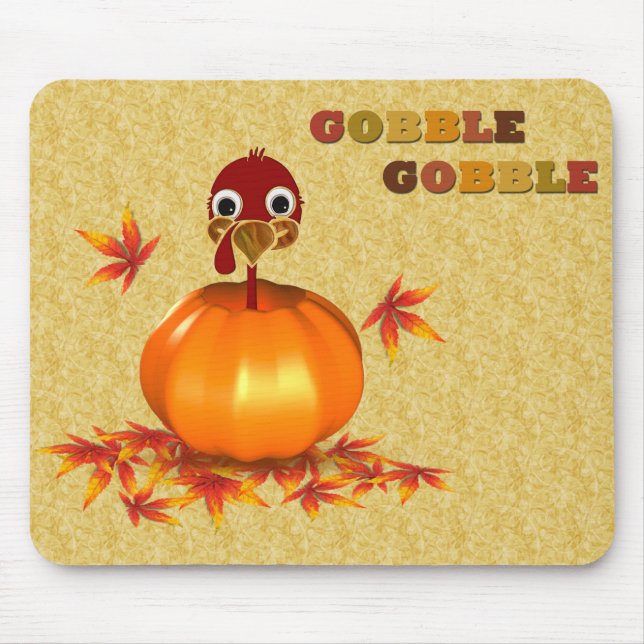 Lönsam Thanksgiving Turkiet i Pumpkin - Mousepad Musmatta (Framsidan)