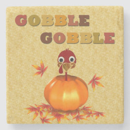 Lönsam Thanksgiving Turkiet i Pumpkin Underlägg Sten