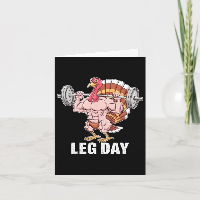 Lönsam Thanksgiving Turkiet Leg Day Motivation Gym Kort (Framsida)
