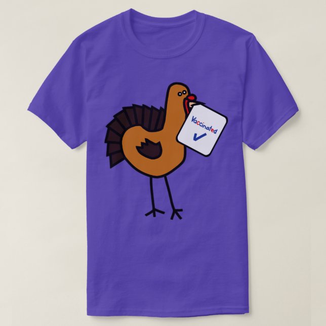 Lönsam Thanksgiving Turkiet med vaccinerat tecken T Shirt (Design framsida)
