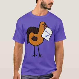 Lönsam Thanksgiving Turkiet med vaccinerat tecken T Shirt