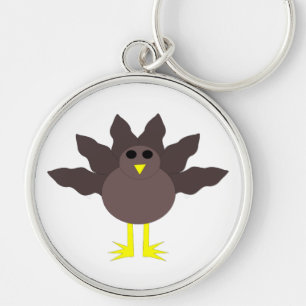 Lönsam Thanksgiving Turkiet-nyckelkedja Rund Silverfärgad Nyckelring