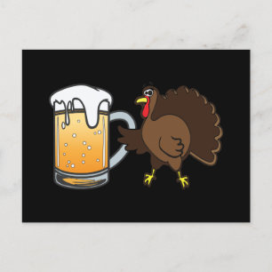 Lönsam Thanksgiving Turkiet och Chilled Beer Helg Vykort